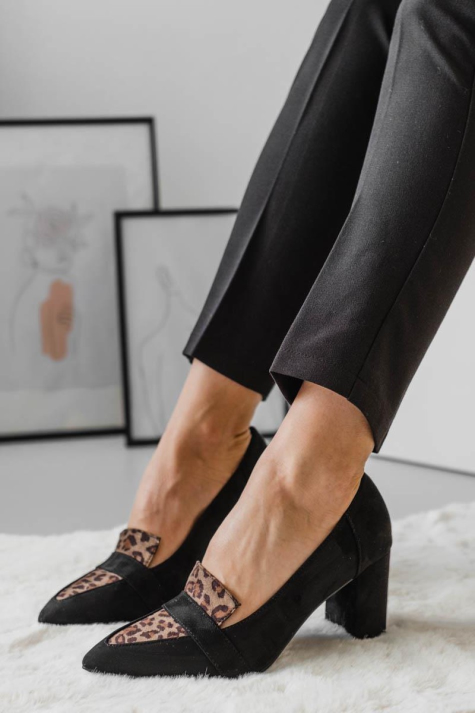 ADAMS Suede μυτερές γόβες με λεοπάρ λεπτομέρειες 004.848-23501-C ΜΑΥΡΟ/ΛΕΟΠΑΡ ADAMS Suede μυτερές γόβες με λεοπάρ λεπτομέρειες 004.848-23501-C ΜΑΥΡΟ/ΛΕΟΠΑΡ