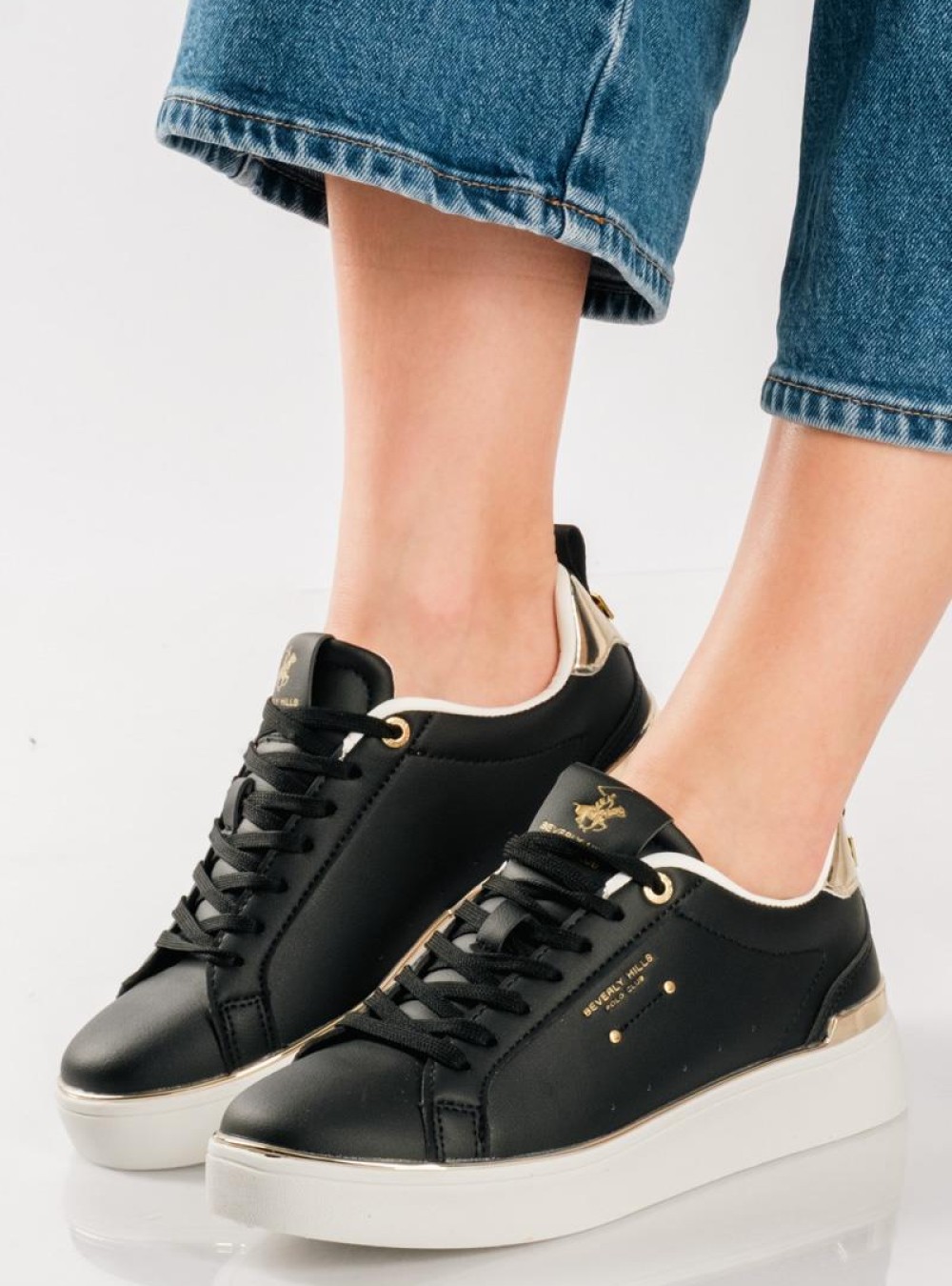 Beverly Hills Polo Club γυναικεία δίσολα sneakers ΜΑΥΡΟ Beverly Hills Polo Club γυναικεία δίσολα sneakers ΜΑΥΡΟ