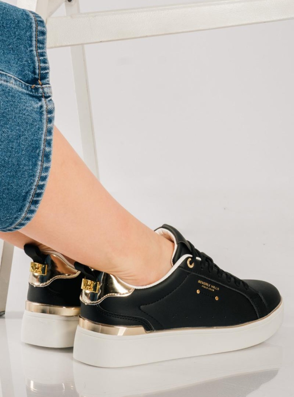 Beverly Hills Polo Club γυναικεία δίσολα sneakers ΜΑΥΡΟ Beverly Hills Polo Club γυναικεία δίσολα sneakers ΜΑΥΡΟ