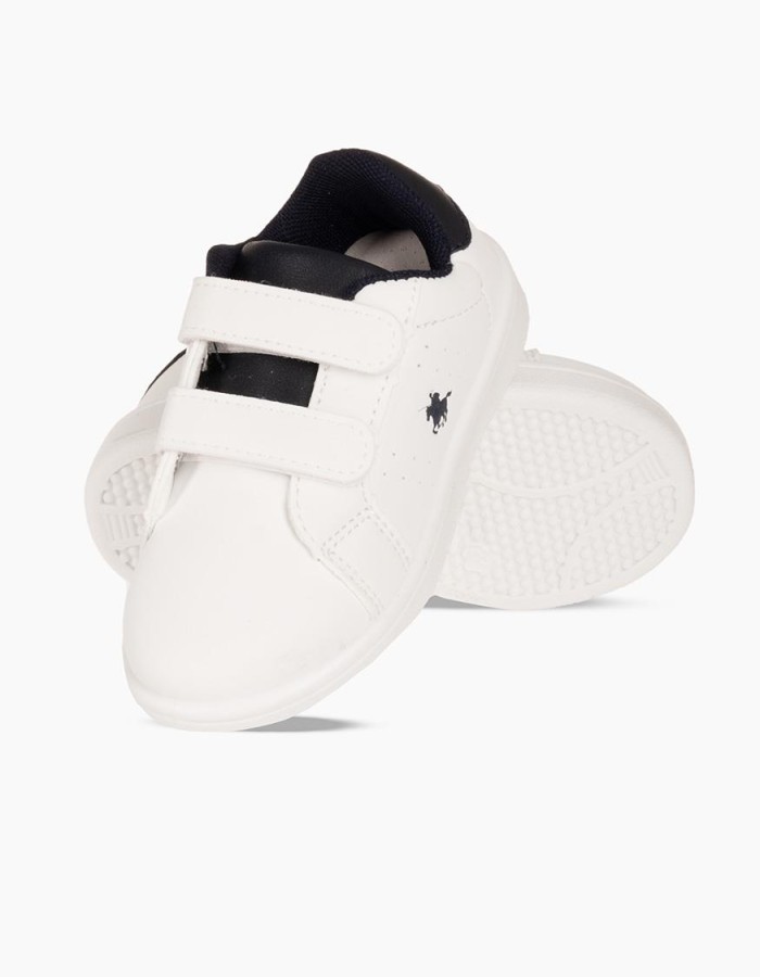 Παιδικά sneakers με velcro ΑΣΠΡΟ/ΜΠΛΕ