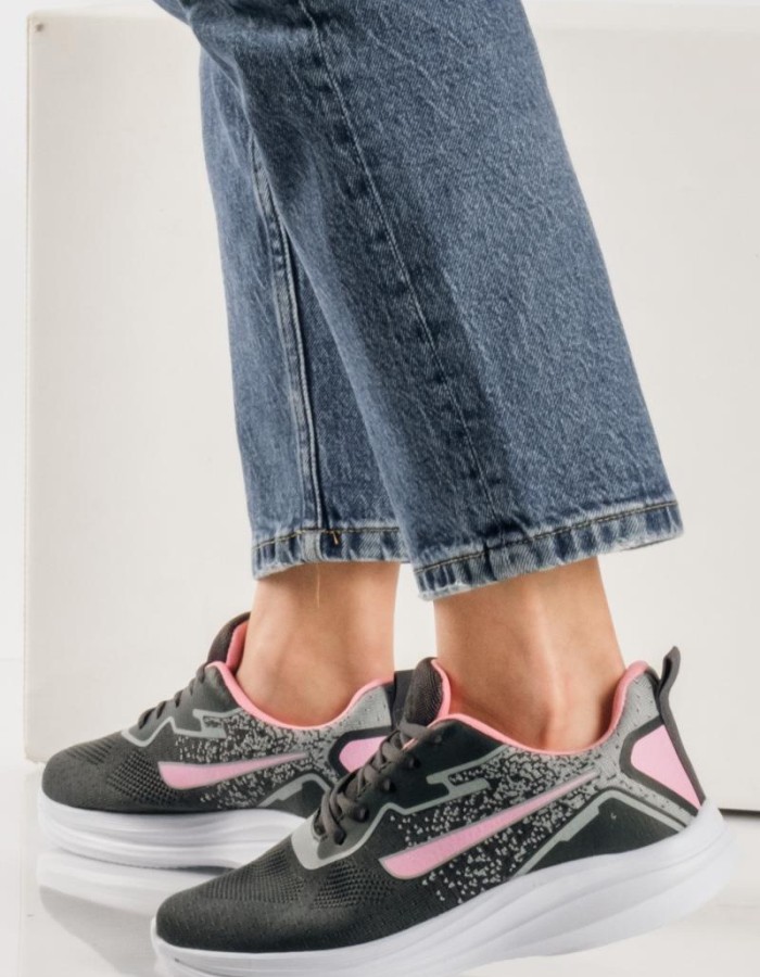 Υφασμάτινα running sneakers ΓΚΡΙ