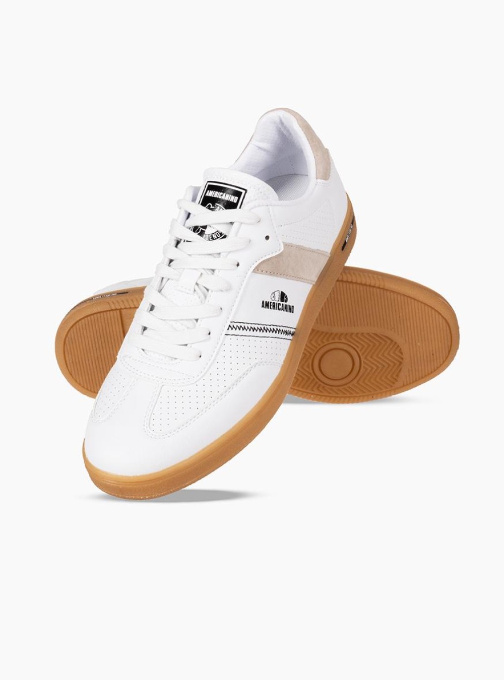 AMERICANINO Ανδρικό casual sneaker ΑΣΠΡΟ AMERICANINO Ανδρικό casual sneaker ΑΣΠΡΟ