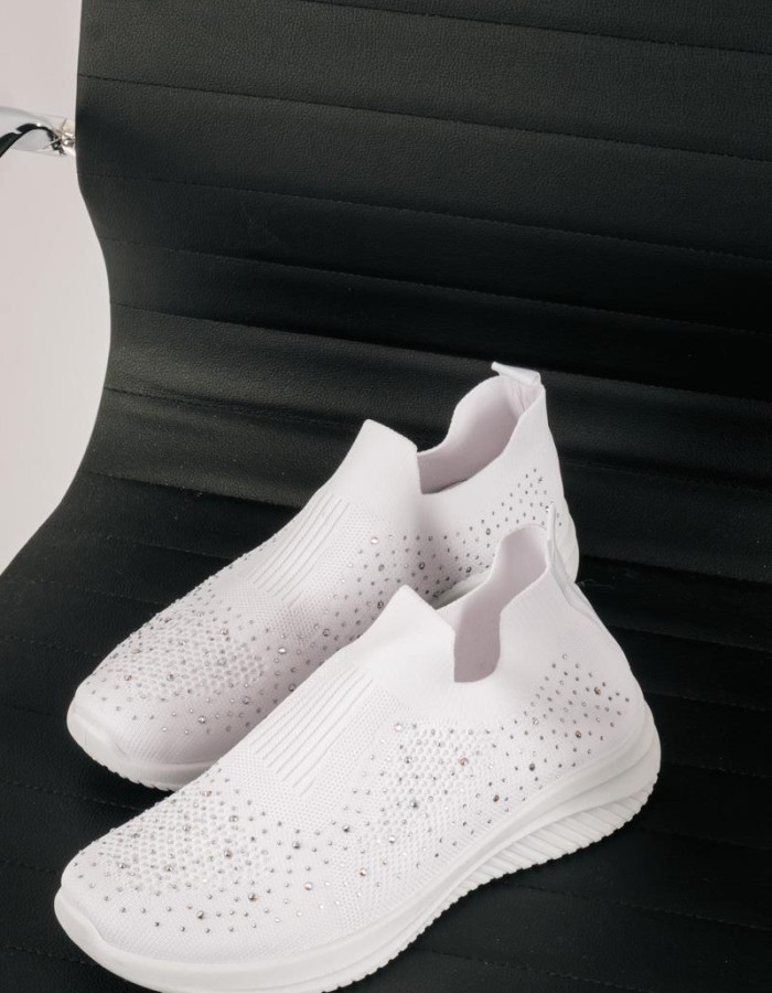 Slip-on sneaker τύπου κάλτσα ΑΣΠΡΟ