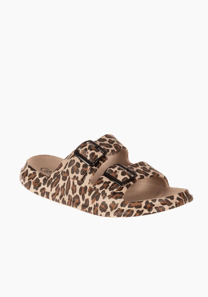 Cubanitas Γυναικείες σαγιονάρες με animal print ΛΕΟΠΑΡ