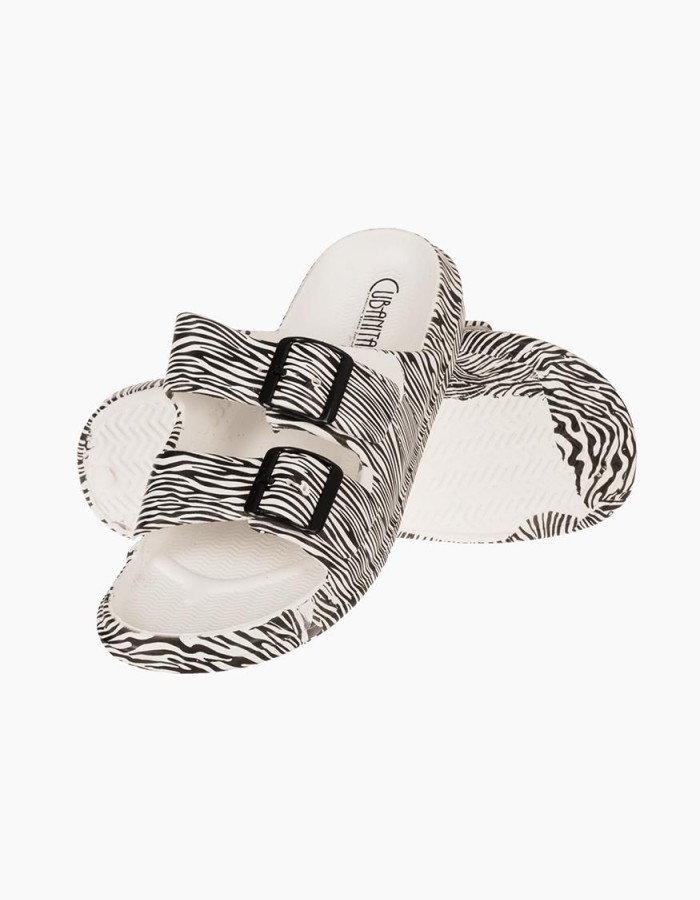 Cubanitas Γυναικείες σαγιονάρες με animal print ZEBRA