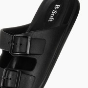 B-SOFT Ανδρικές σαγιονάρες με δυο φάσες ΜΑΥΡΟ