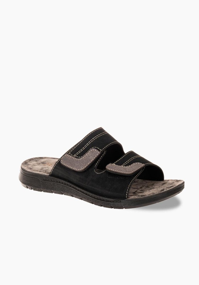 B-SOFT Ανδρικές παντόφλες με velcro ΜΑΥΡΟ