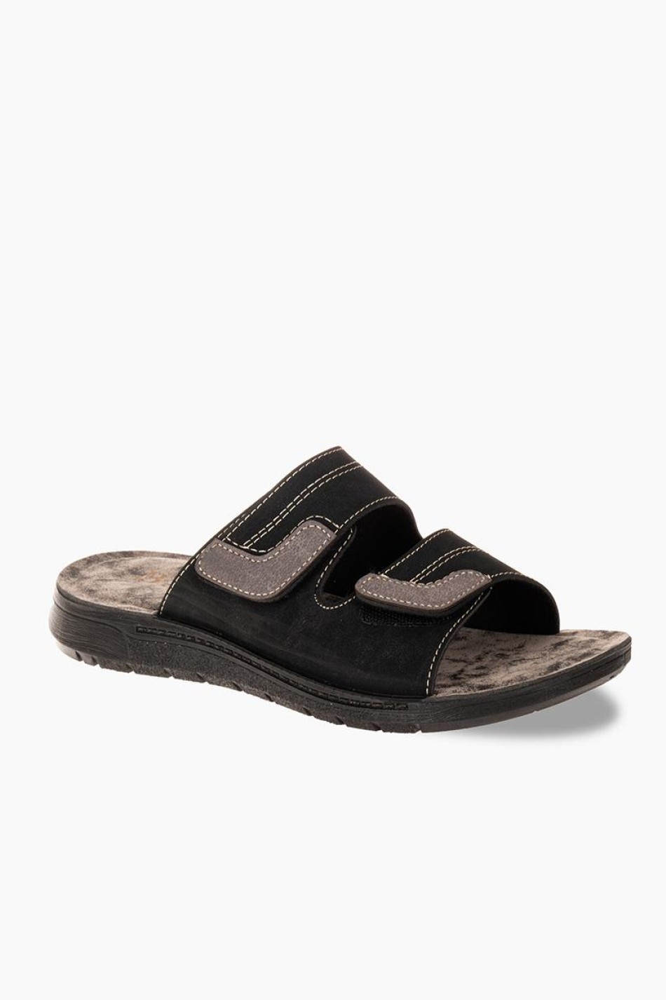 B-SOFT Ανδρικές παντόφλες με velcro ΜΑΥΡΟ