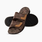 B-SOFT Ανδρικές παντόφλες με velcro ΚΑΦΕ B-SOFT Ανδρικές παντόφλες με velcro ΚΑΦΕ