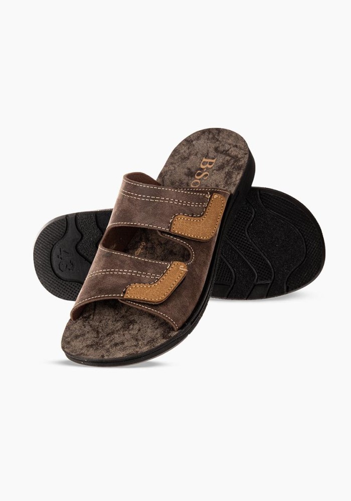B-SOFT Ανδρικές παντόφλες με velcro ΚΑΦΕ