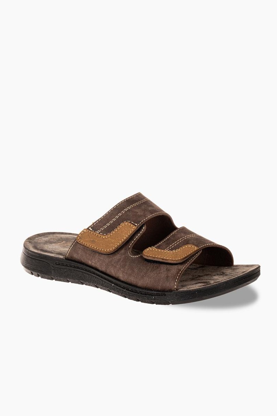 B-SOFT Ανδρικές παντόφλες με velcro ΚΑΦΕ