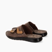 B-SOFT Ανδρικές παντόφλες με velcro ΚΑΦΕ B-SOFT Ανδρικές παντόφλες με velcro ΚΑΦΕ