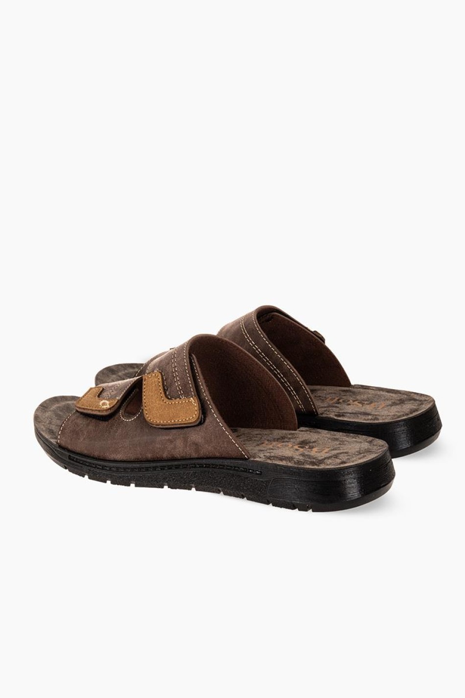 B-SOFT Ανδρικές παντόφλες με velcro ΚΑΦΕ B-SOFT Ανδρικές παντόφλες με velcro ΚΑΦΕ
