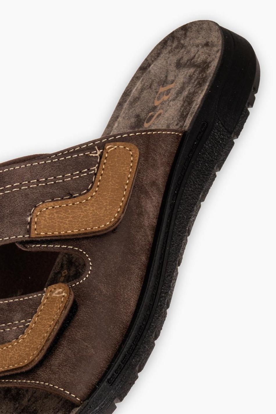 B-SOFT Ανδρικές παντόφλες με velcro ΚΑΦΕ B-SOFT Ανδρικές παντόφλες με velcro ΚΑΦΕ