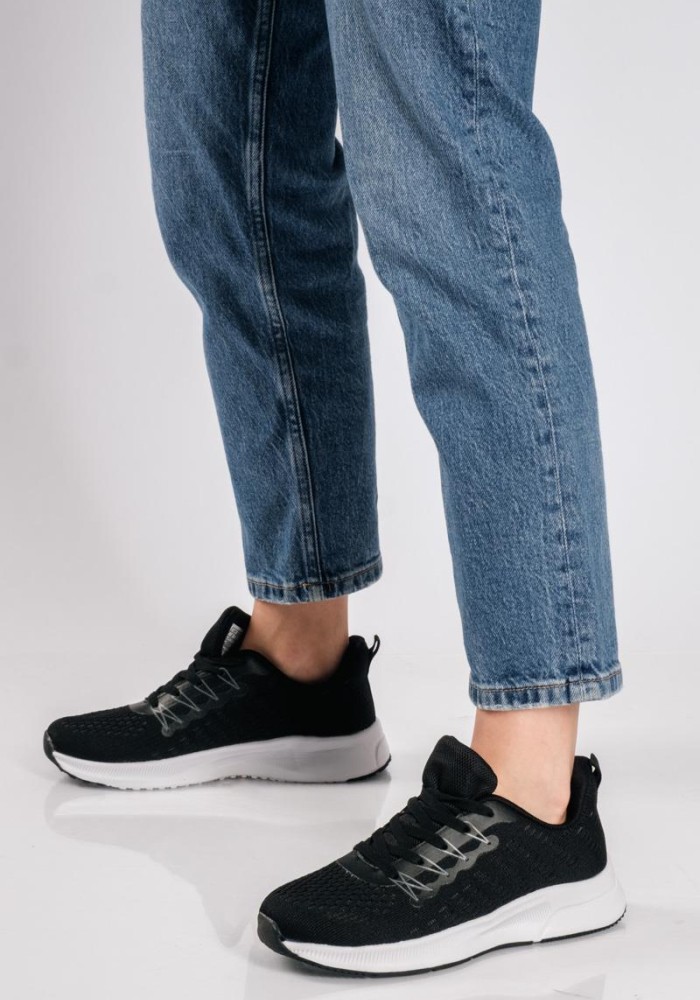 Γυναικείο υφασμάτινο running sneaker ΜΑΥΡΟ