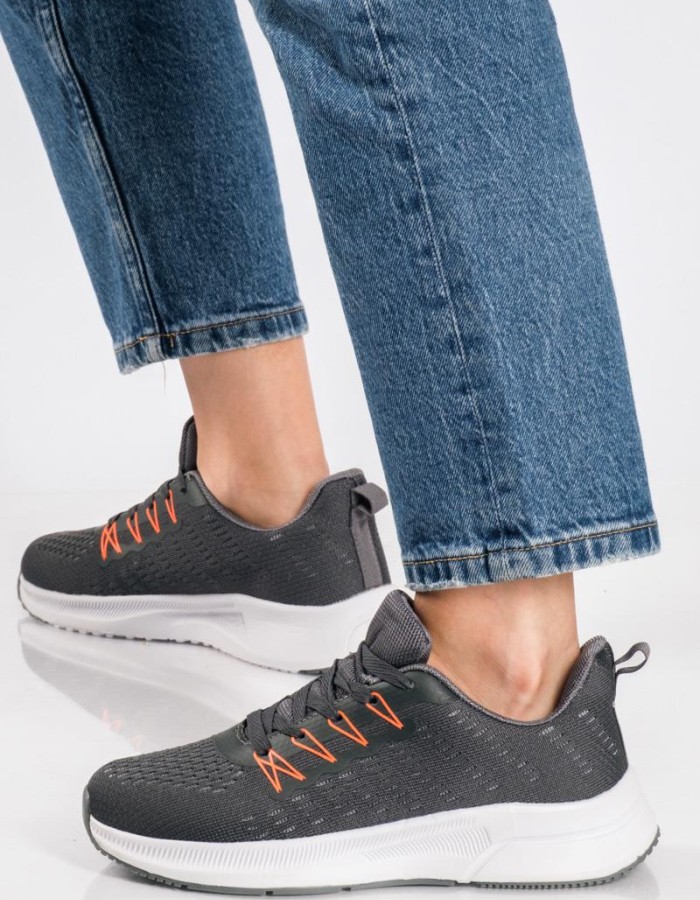 Γυναικείο υφασμάτινο running sneaker ΓΚΡΙ