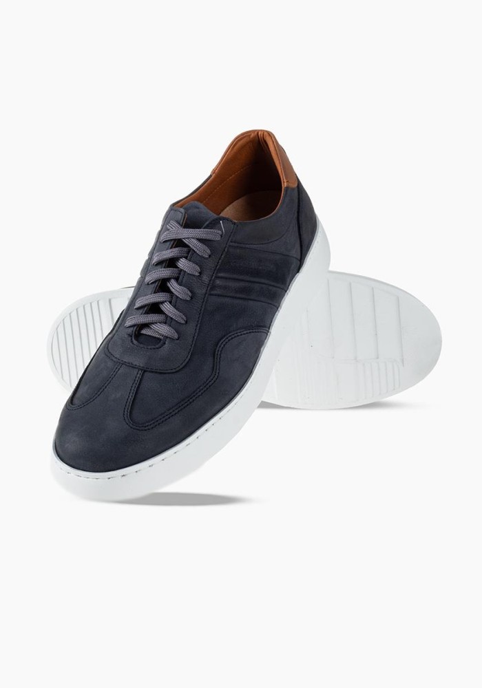 COMMANCHERO Ανδρικά δερμάτινα sneakers ΜΠΛΕ