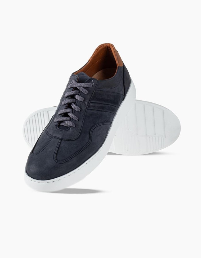 COMMANCHERO Ανδρικά δερμάτινα sneakers ΜΠΛΕ