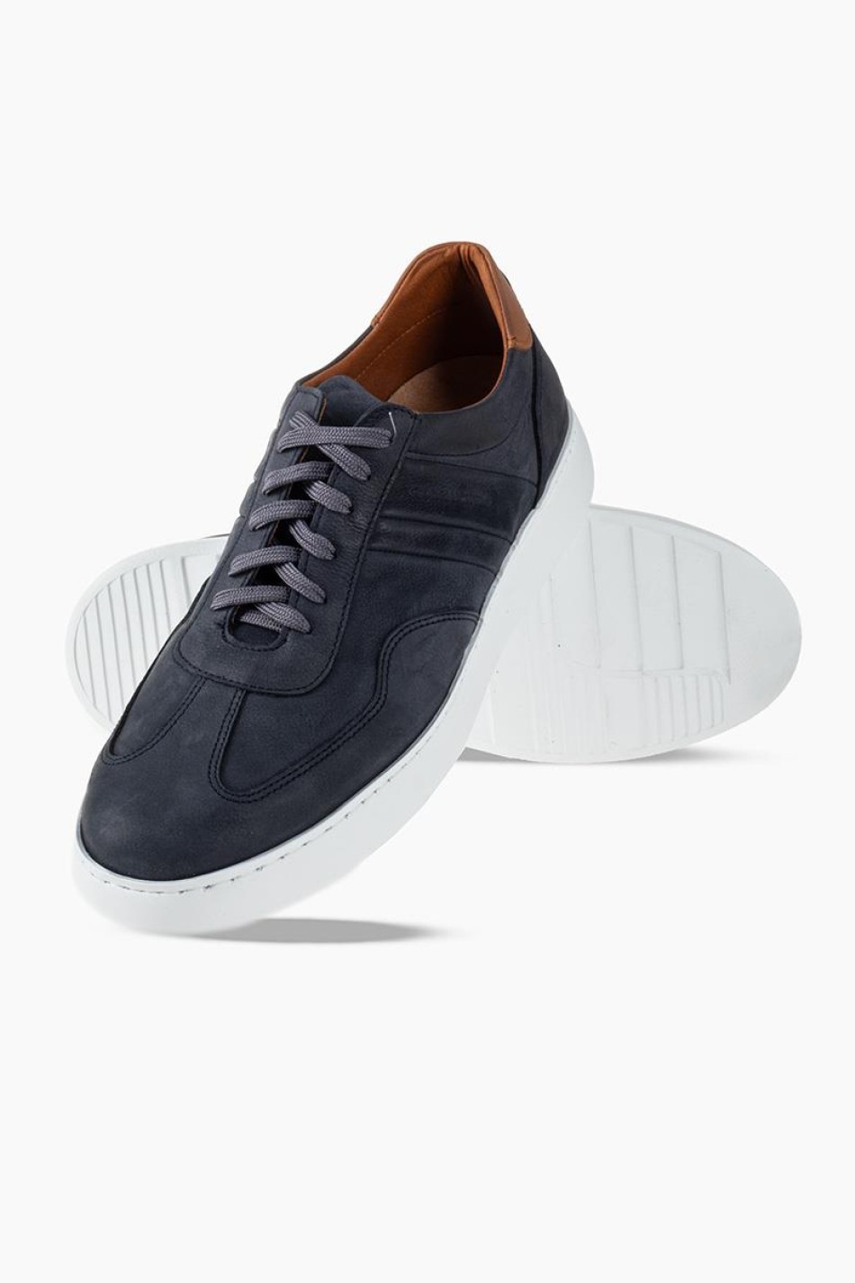 COMMANCHERO Ανδρικά δερμάτινα sneakers ΜΠΛΕ