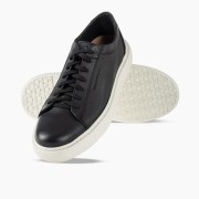 COMMANCHERO Ανδρικά δερμάτινα sneakers ΜΑΥΡΟ
