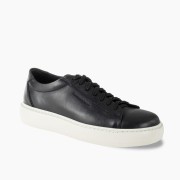 COMMANCHERO Ανδρικά δερμάτινα sneakers ΜΑΥΡΟ