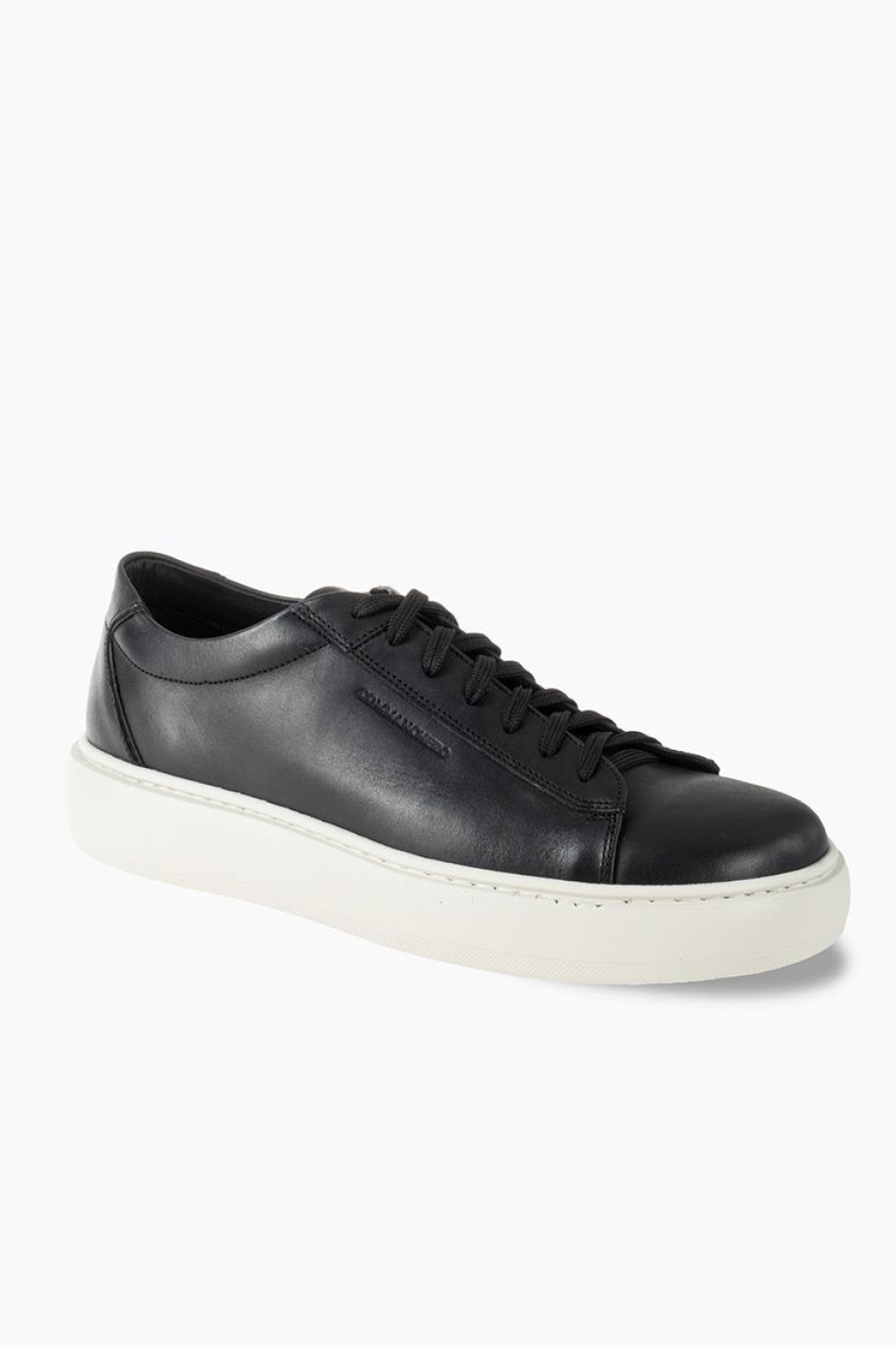 COMMANCHERO Ανδρικά δερμάτινα sneakers ΜΑΥΡΟ