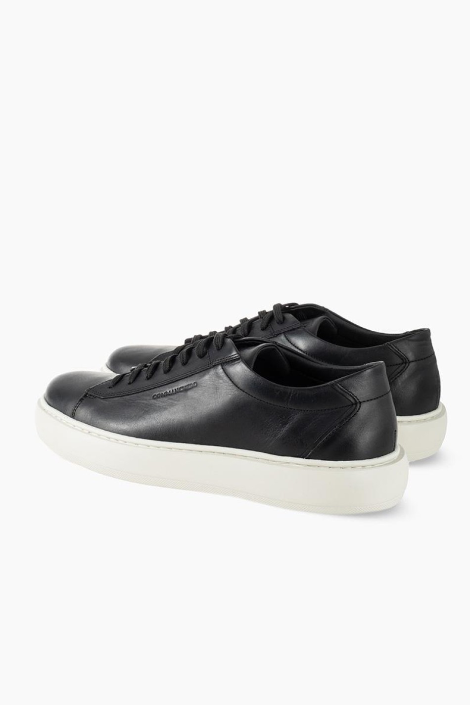 COMMANCHERO Ανδρικά δερμάτινα sneakers ΜΑΥΡΟ