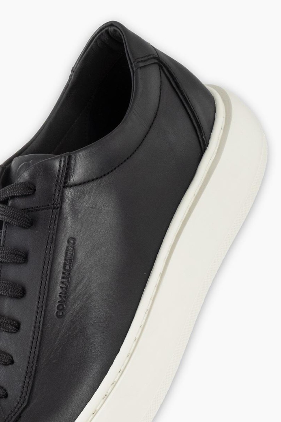 COMMANCHERO Ανδρικά δερμάτινα sneakers ΜΑΥΡΟ