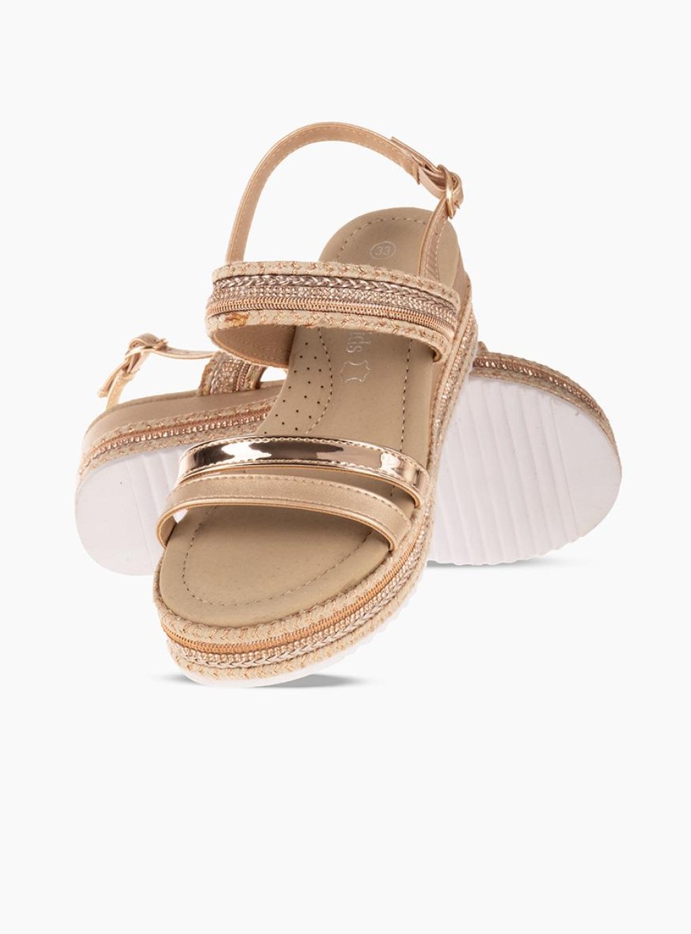 Πέδιλα για κορίτσια με πλατφόρμα ΜΠΡΟΝΖΕ Πέδιλα για κορίτσια με πλατφόρμα ΜΠΡΟΝΖΕ