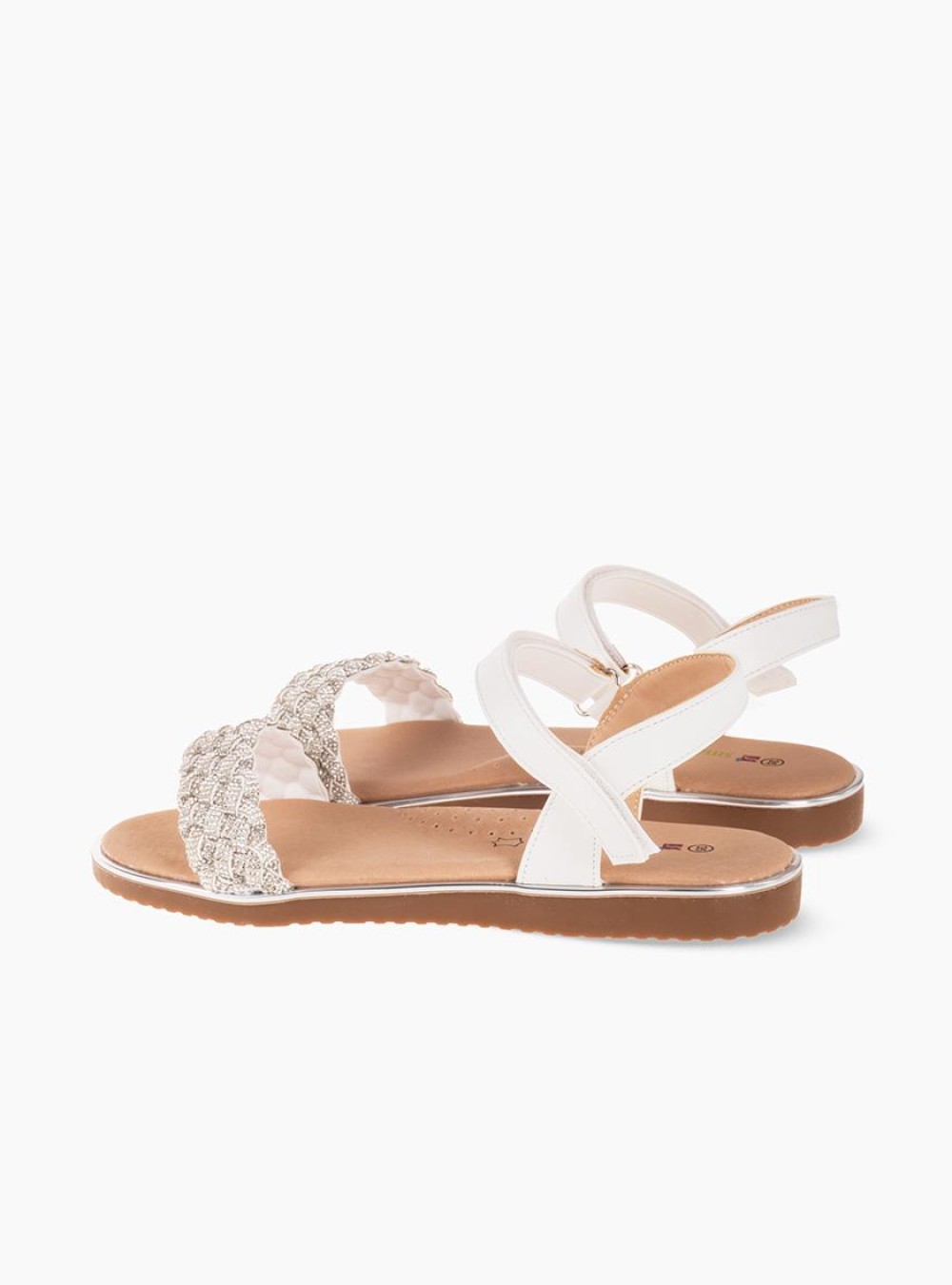 Πέδιλα για κορίτσια με στρας ΑΣΠΡΟ Πέδιλα για κορίτσια με στρας ΑΣΠΡΟ