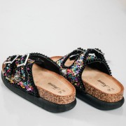 Fussbett flatforms με πολύχρωμες πέτρες ΜΑΥΡΟ Fussbett flatforms με πολύχρωμες πέτρες ΜΑΥΡΟ