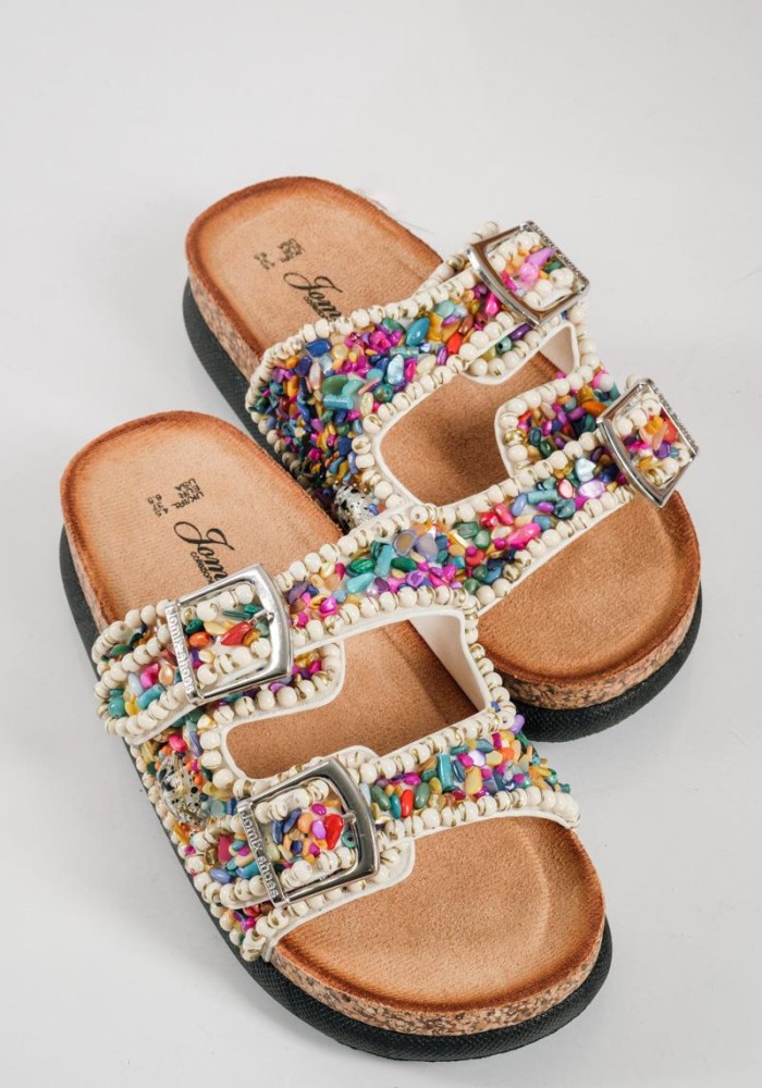 Fussbett flatforms με πολύχρωμες πέτρες ΑΣΠΡΟ