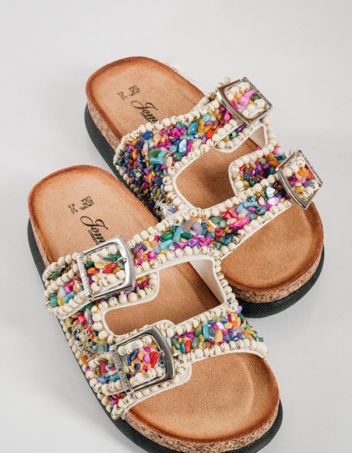 Fussbett flatforms με πολύχρωμες πέτρες ΑΣΠΡΟ