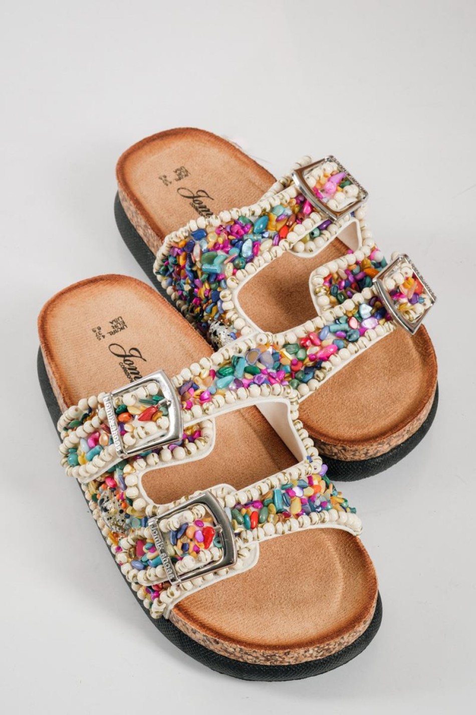 Fussbett flatforms με πολύχρωμες πέτρες ΑΣΠΡΟ