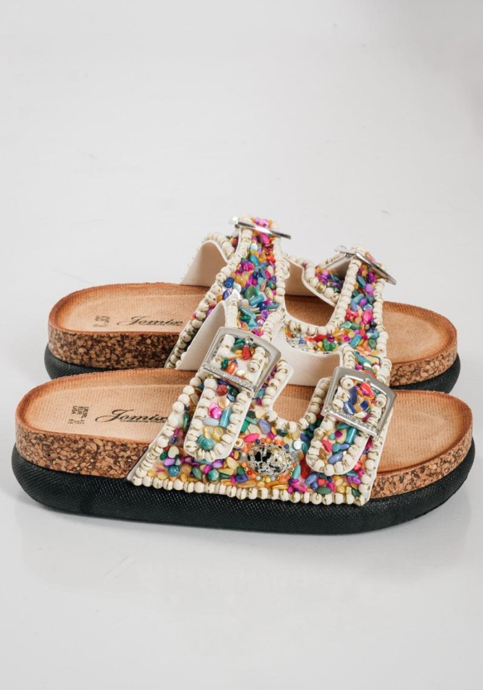 Fussbett flatforms με πολύχρωμες πέτρες ΑΣΠΡΟ