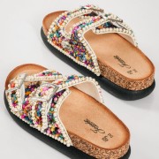 Fussbett flatforms με πολύχρωμες πέτρες ΑΣΠΡΟ Fussbett flatforms με πολύχρωμες πέτρες ΑΣΠΡΟ