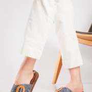 Flatforms με ψάθινη φάσα και αγκράφα ΜΠΛΕ Flatforms με ψάθινη φάσα και αγκράφα ΜΠΛΕ