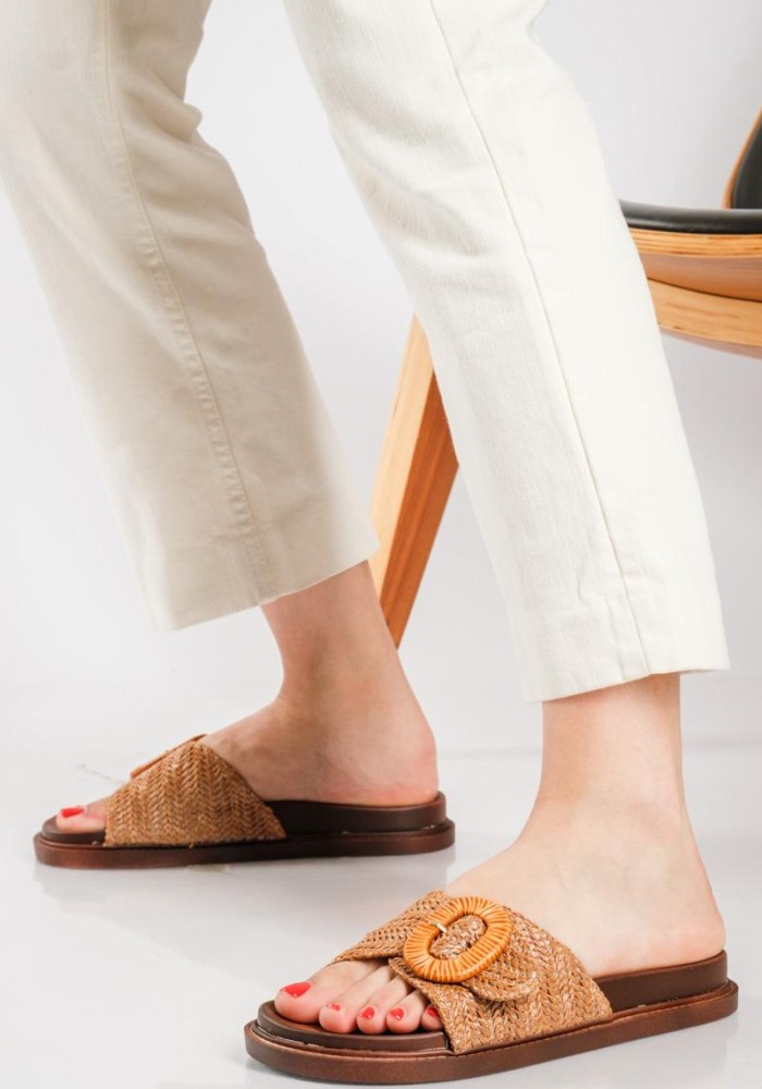 Flatforms με ψάθινη φάσα και αγκράφα ΤΑΜΠΑ