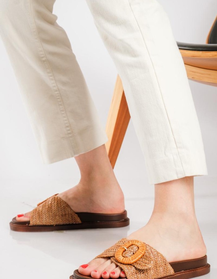 Flatforms με ψάθινη φάσα και αγκράφα ΤΑΜΠΑ