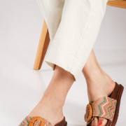 Flatforms με ψάθινη φάσα και αγκράφα MULTI Flatforms με ψάθινη φάσα και αγκράφα MULTI
