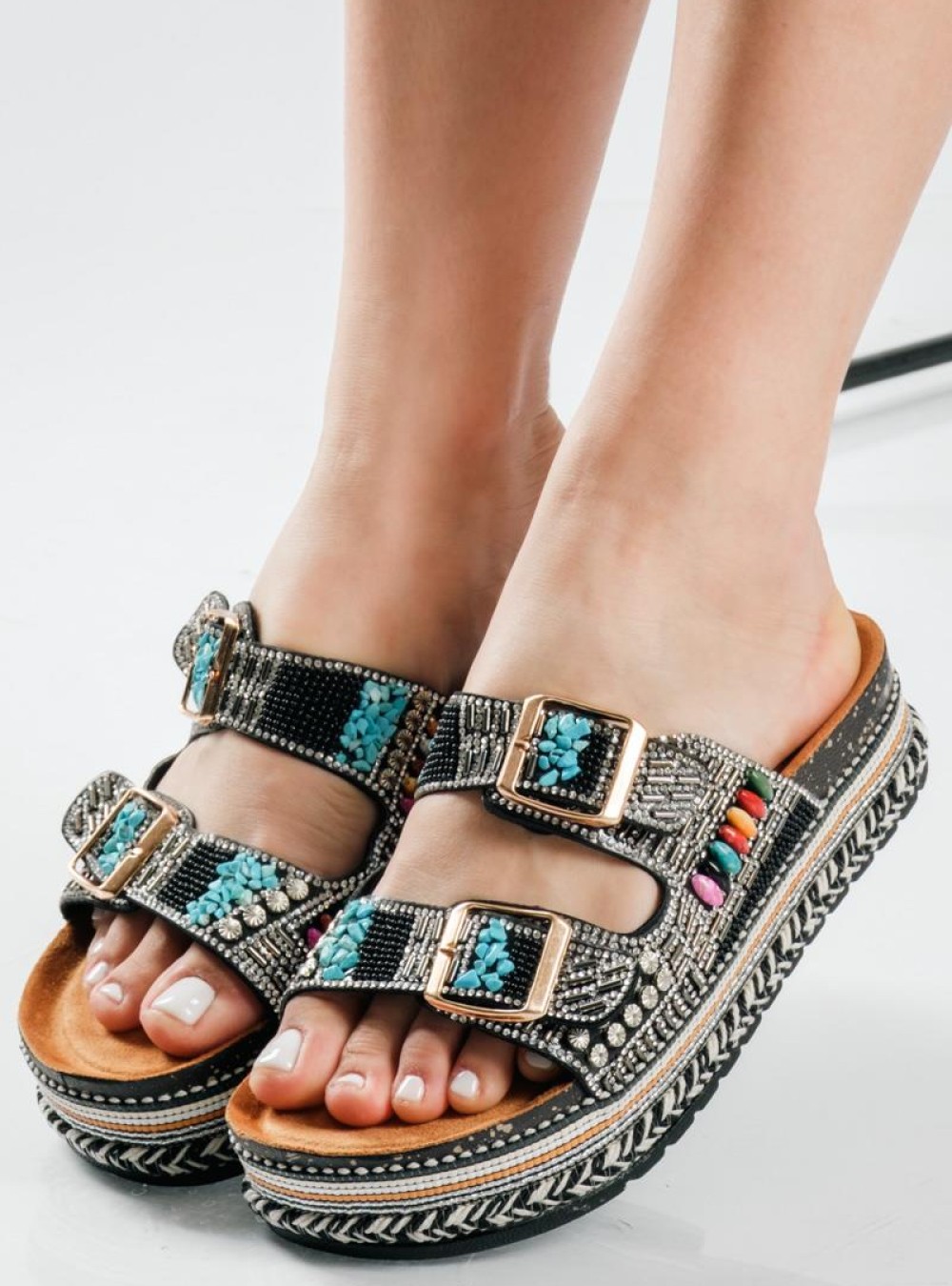 Fussbett flatforms με δυο ρυθμιζόμενες φάσες και διακοσμητικές πέτρες ΜΑΥΡΟ Fussbett flatforms με δυο ρυθμιζόμενες φάσες και διακοσμητικές πέτρες ΜΑΥΡΟ