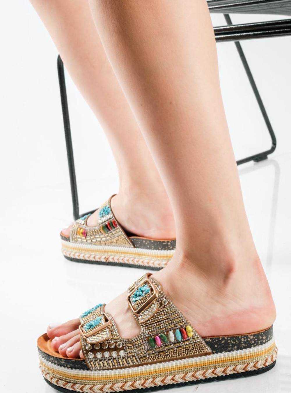 Fussbett flatforms με δυο ρυθμιζόμενες φάσες και διακοσμητικές πέτρες ΧΡΥΣΟ Fussbett flatforms με δυο ρυθμιζόμενες φάσες και διακοσμητικές πέτρες ΧΡΥΣΟ