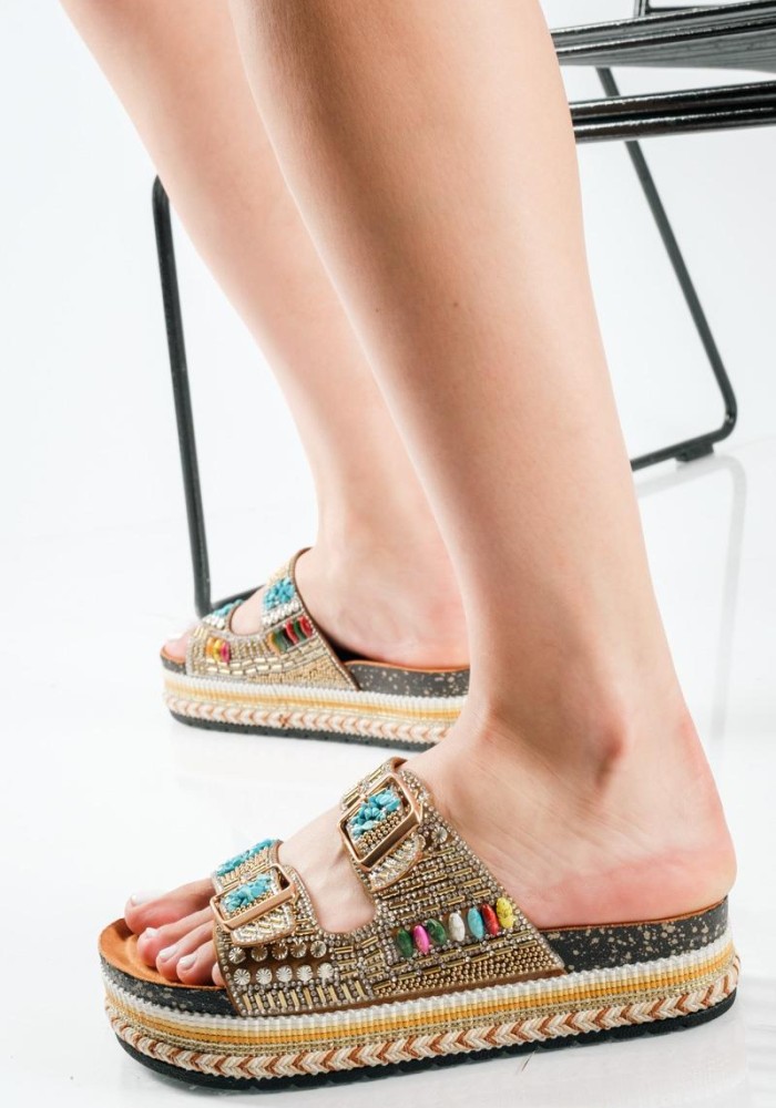 Fussbett flatforms με δυο ρυθμιζόμενες φάσες και διακοσμητικές πέτρες ΧΡΥΣΟ