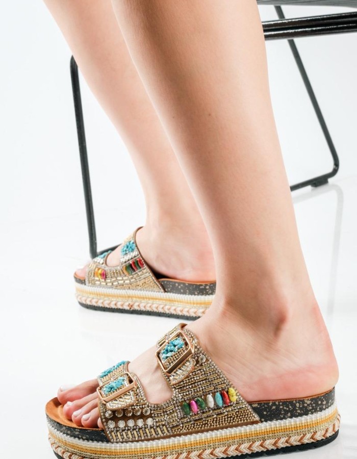 Fussbett flatforms με δυο ρυθμιζόμενες φάσες και διακοσμητικές πέτρες ΧΡΥΣΟ