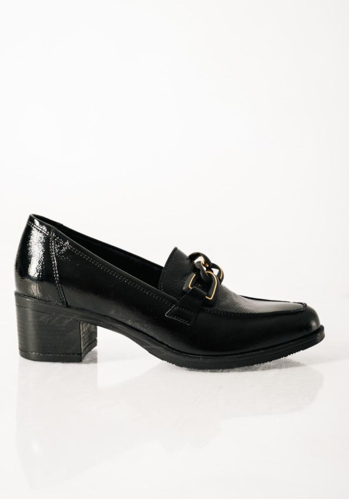 RAGAZZA λουστρίνι loafer με διακριτική αλυσίδα ΜΑΥΡΟ