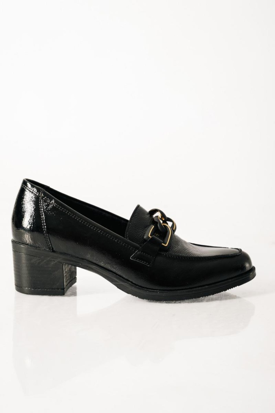 RAGAZZA λουστρίνι loafer με διακριτική αλυσίδα ΜΑΥΡΟ