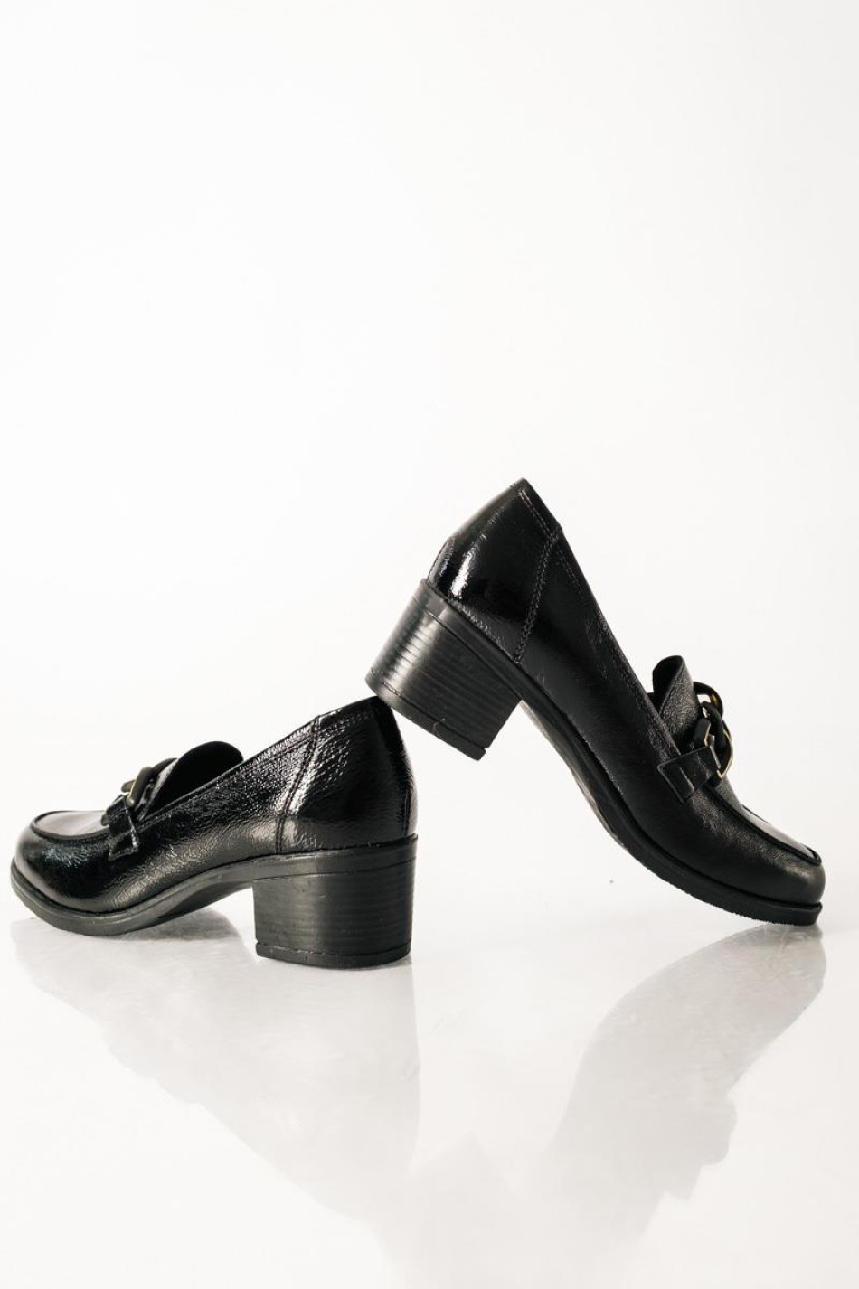RAGAZZA λουστρίνι loafer με διακριτική αλυσίδα ΜΑΥΡΟ