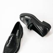 RAGAZZA λουστρίνι flat loafers ΜΑΥΡΟ