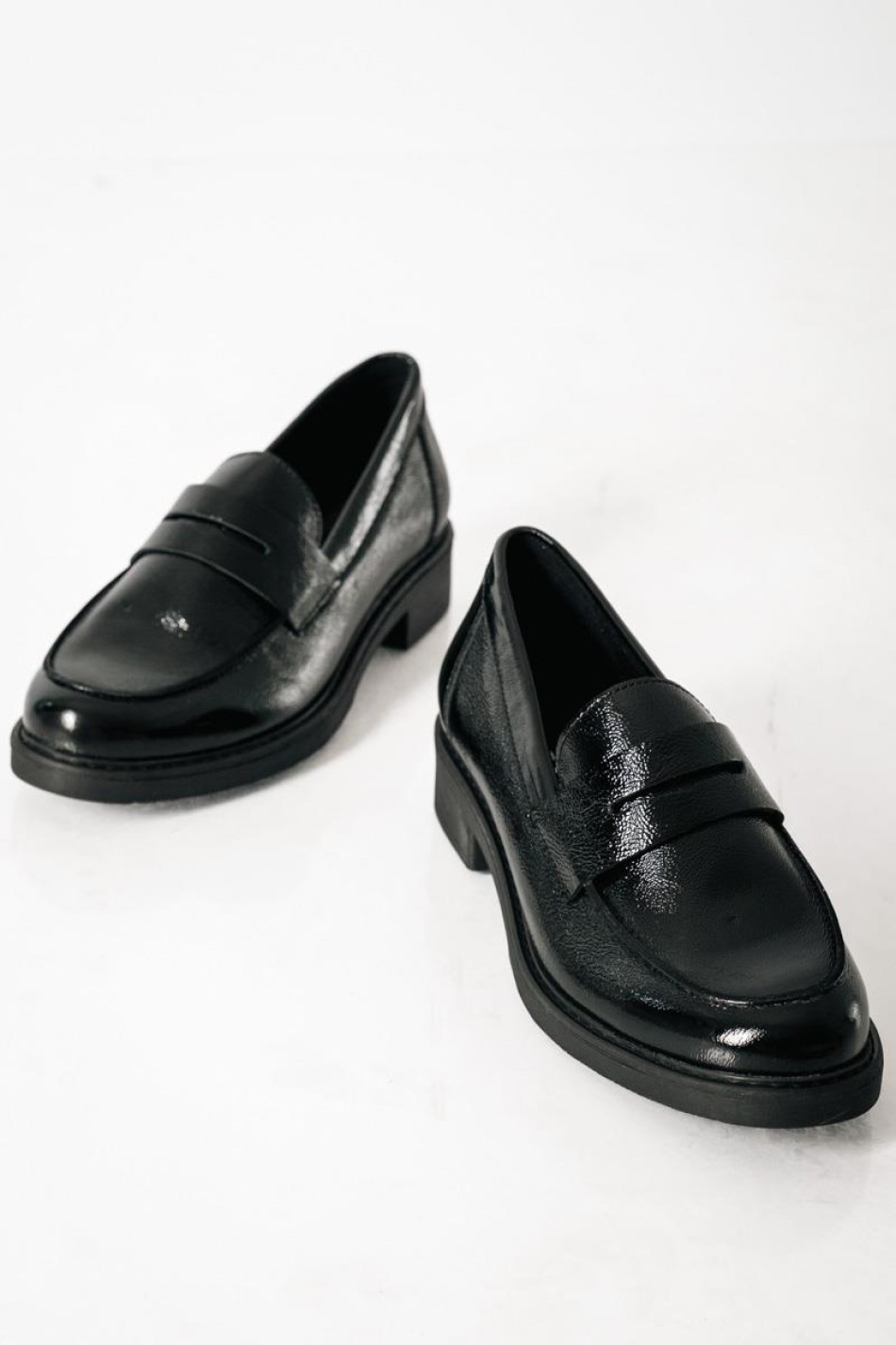 RAGAZZA λουστρίνι flat loafers ΜΑΥΡΟ