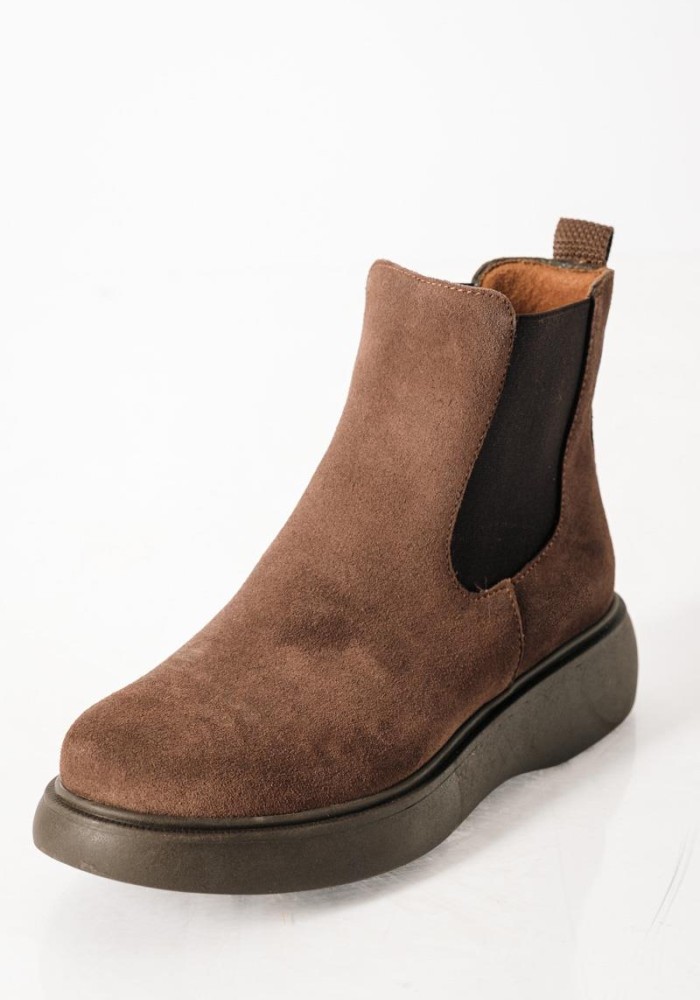Ragazza suede δερμάτινα μποτάκια με ιδιαίτερη σόλα ΚΑΦΕ